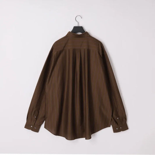 KANEMASA PHIL. - 46G Stripe Atmosphere Shirt - BROWN BLUE