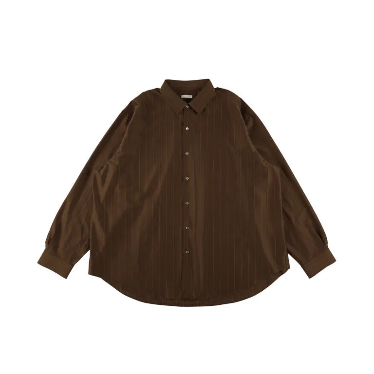 KANEMASA PHIL. - 46G Stripe Atmosphere Shirt - BROWN BLUE
