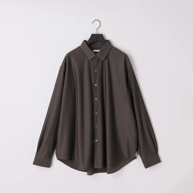 KANEMASA PHIL. - 46G Stripe Atmosphere Shirt - CHARCOAL BROWN