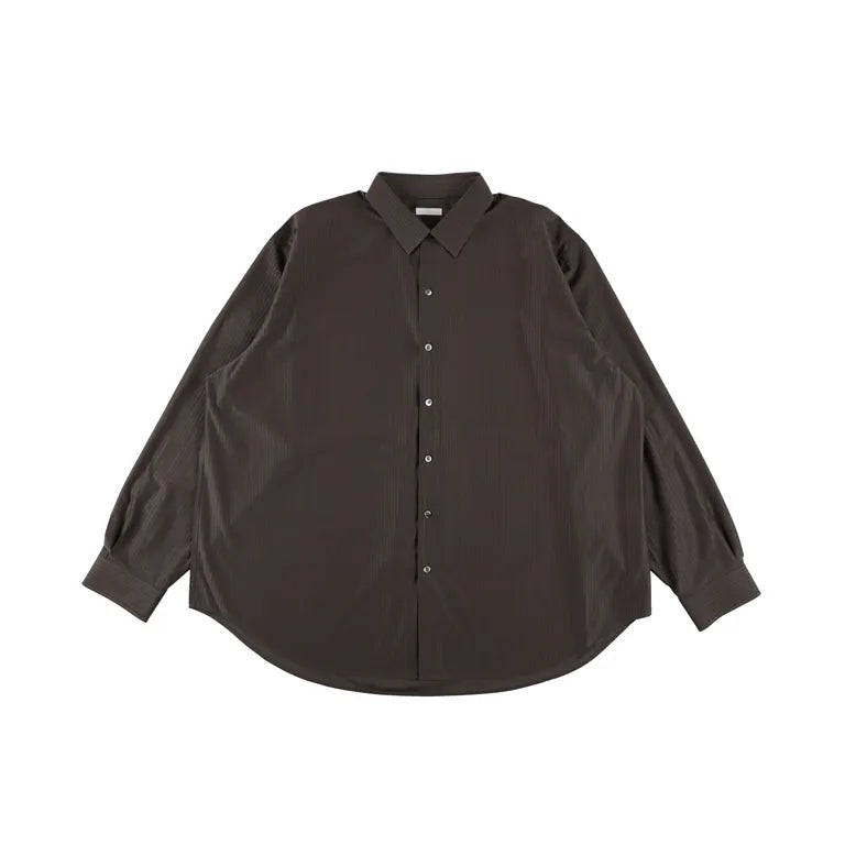 KANEMASA PHIL. - 46G Stripe Atmosphere Shirt - CHARCOAL BROWN