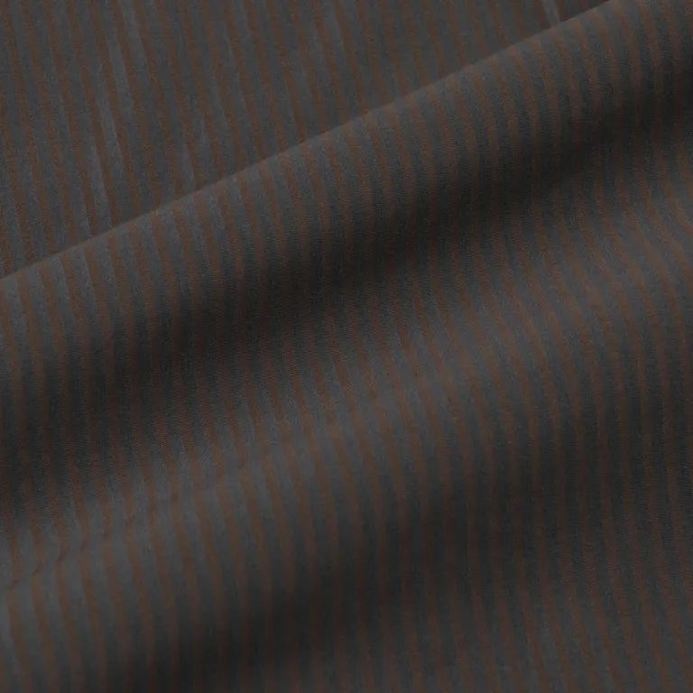 KANEMASA PHIL. - 46G Stripe Atmosphere Shirt - CHARCOAL BROWN