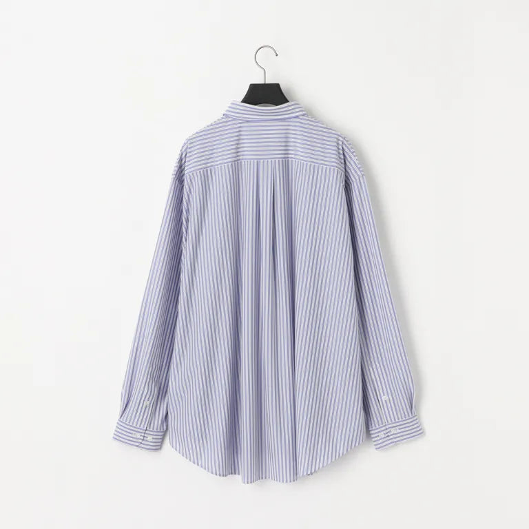 KANEMASA PHIL. - 46G Stripe Atmosphere Shirt - SAX BLACK