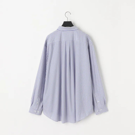 KANEMASA PHIL. - 46G Stripe Atmosphere Shirt - SAX BLACK