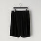 KANEMASA PHIL. - 28G Silk Ramie Glittery Stripe Tuck Easy Shorts - BLACK