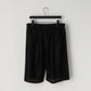 KANEMASA PHIL. - 28G Silk Ramie Glittery Stripe Tuck Easy Shorts - BLACK