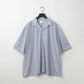 KANEMASA PHIL. - 46G Stripe Ether Shirt - SAX BLACK