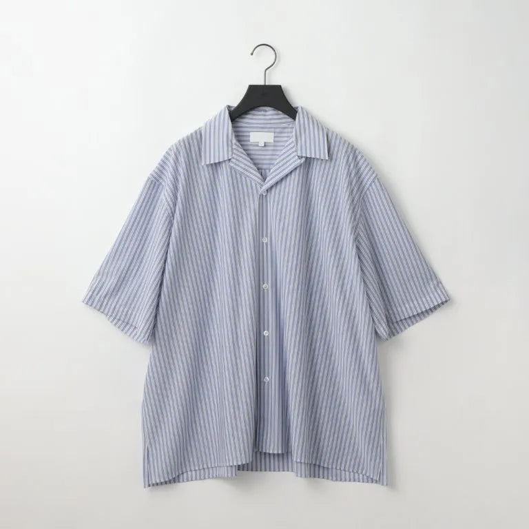 KANEMASA PHIL. - 46G Stripe Ether Shirt - SAX BLACK