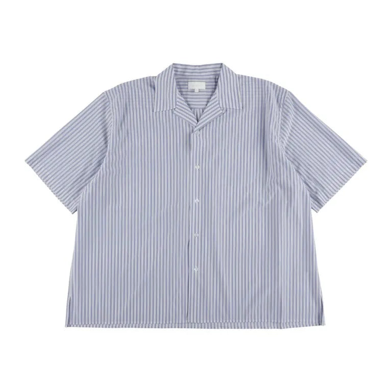 KANEMASA PHIL. - 46G Stripe Ether Shirt - SAX BLACK