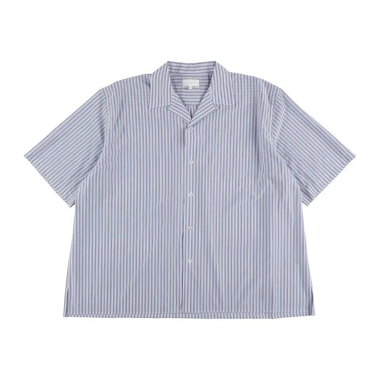 KANEMASA PHIL. - 46G Stripe Ether Shirt - SAX BLACK