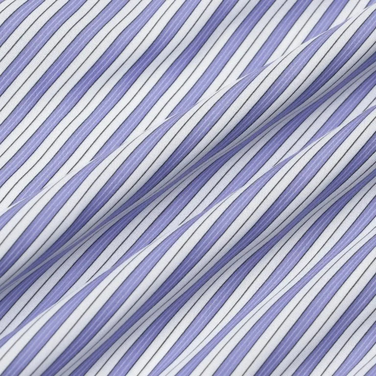 KANEMASA PHIL. - 46G Stripe Ether Shirt - SAX BLACK
