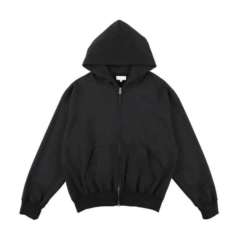 KANEMASA PHIL. - 36G Fine Sweat Zip Hoodie - BLACK DYE