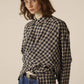 INSCRIRE - Check Wrap Shirt - BLUE GREEN × WHITE