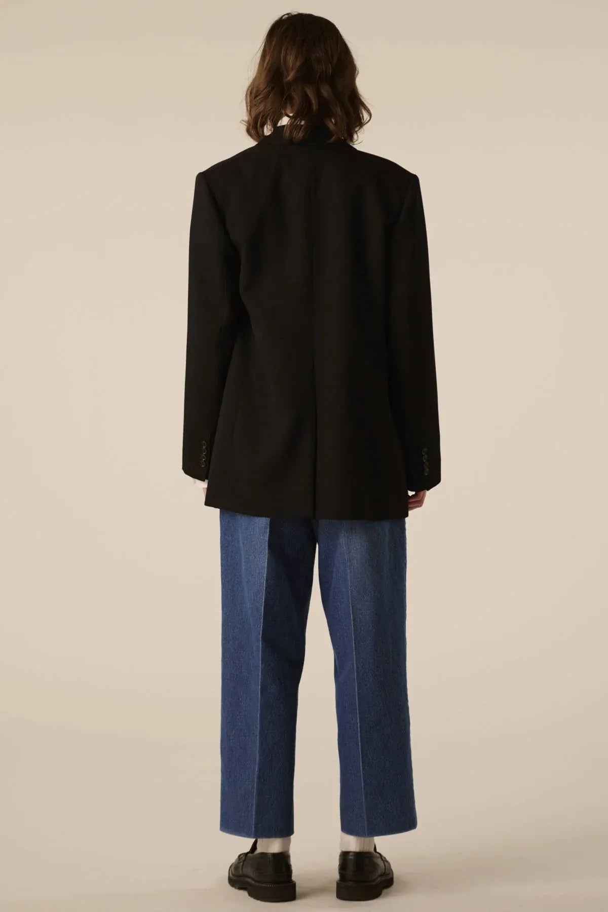 INSCRIRE - Wool Gabardine Double-Brested Jacket - BLACK