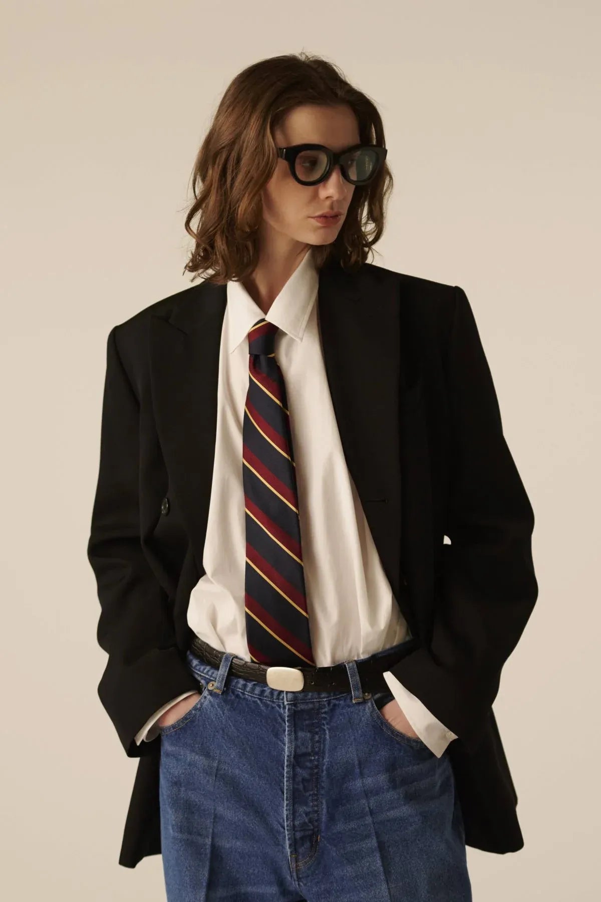 INSCRIRE - Wool Gabardine Double-Brested Jacket - BLACK