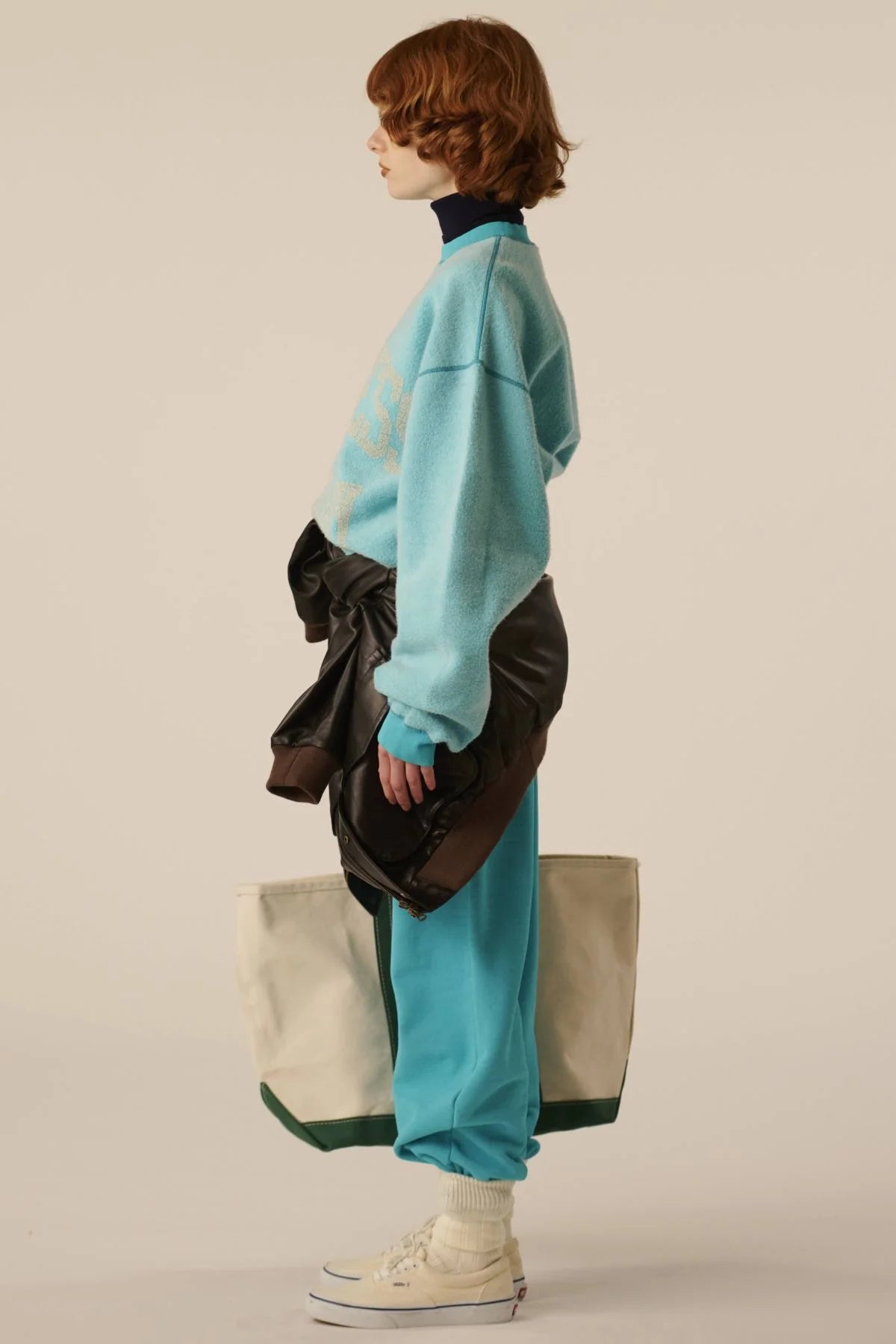 INSCRIRE - Loose Fit Reversible Sweat - TURQUOISE