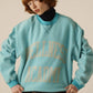 INSCRIRE - Loose Fit Reversible Sweat - TURQUOISE