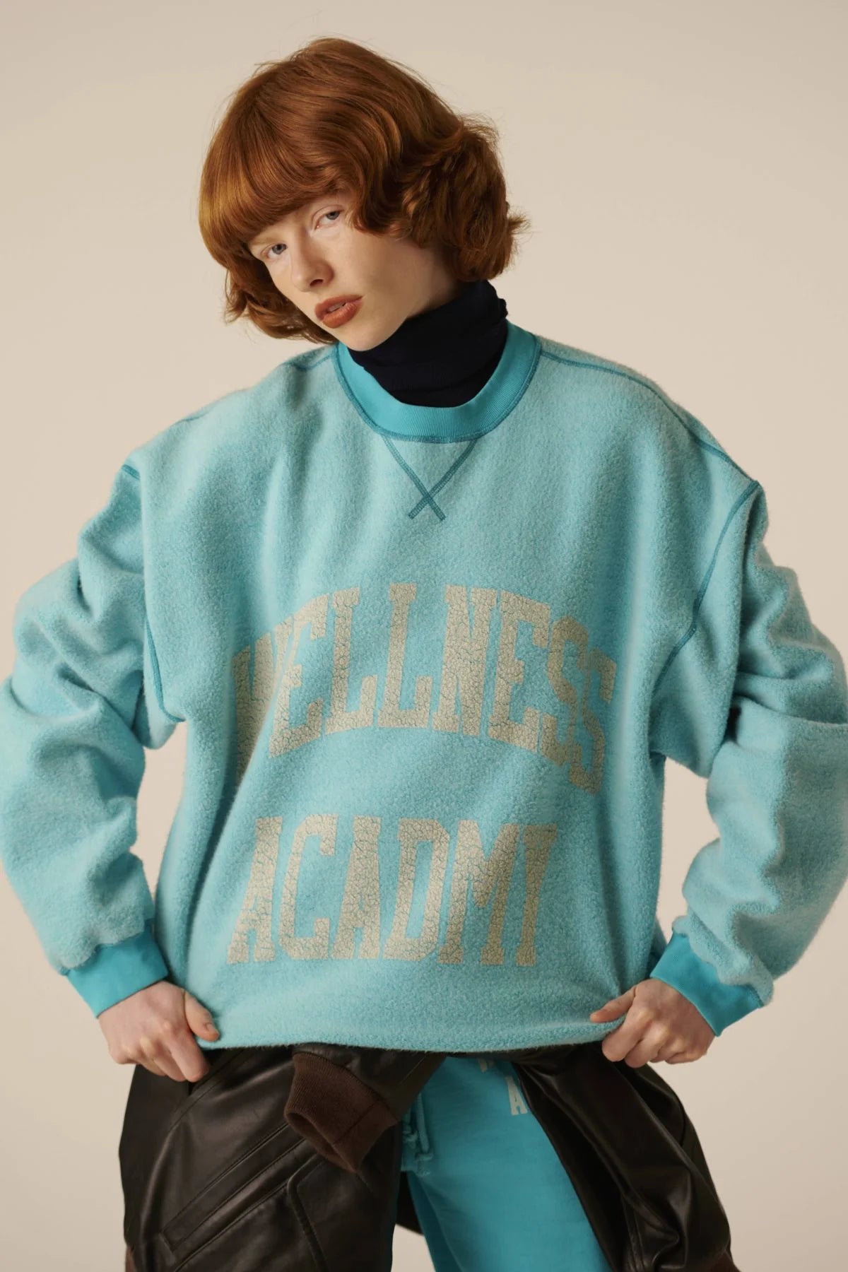INSCRIRE - Loose Fit Reversible Sweat - TURQUOISE