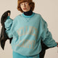 INSCRIRE - Loose Fit Reversible Sweat - TURQUOISE