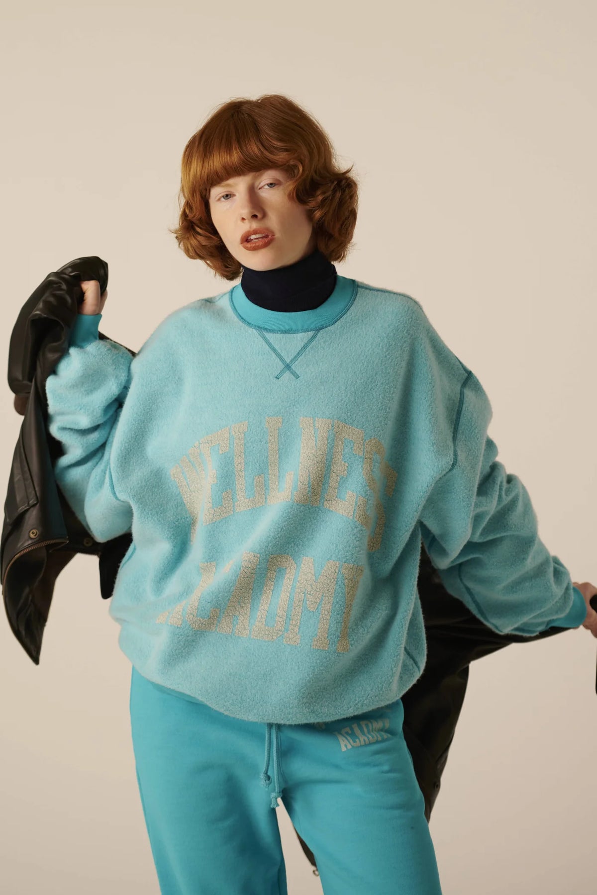 INSCRIRE - Loose Fit Reversible Sweat - TURQUOISE