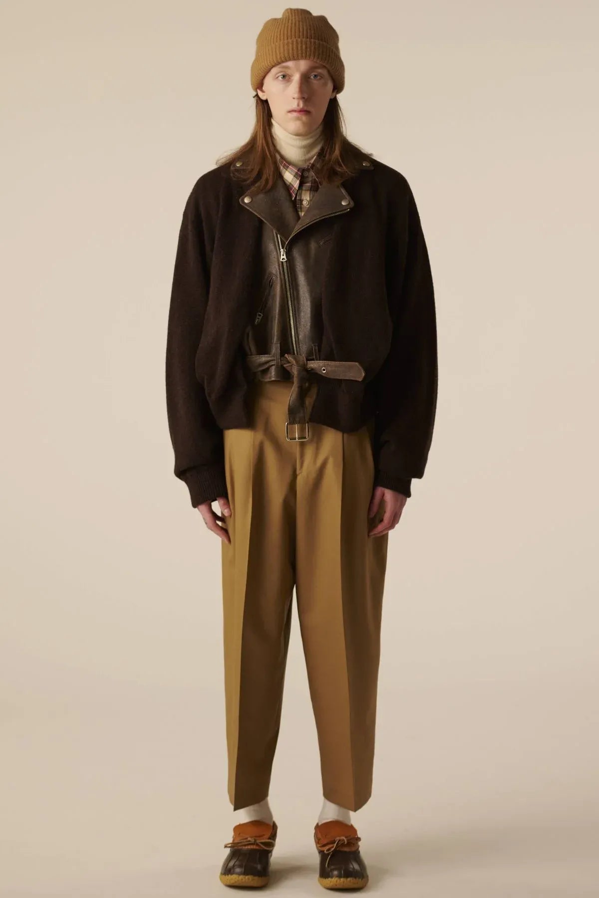 INSCRIRE - Riders Layerd Cardigan - BROWN USED × BROWN