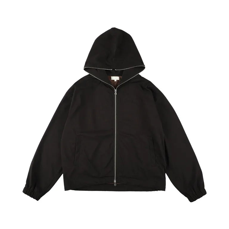 KANEMASA PHIL. - 46G Solaro Zip Hoodie - BLACK BROWN