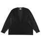 KANEMASA PHIL. - 28G Silk Ramie Glittery Stripe LS Tee - BLACK