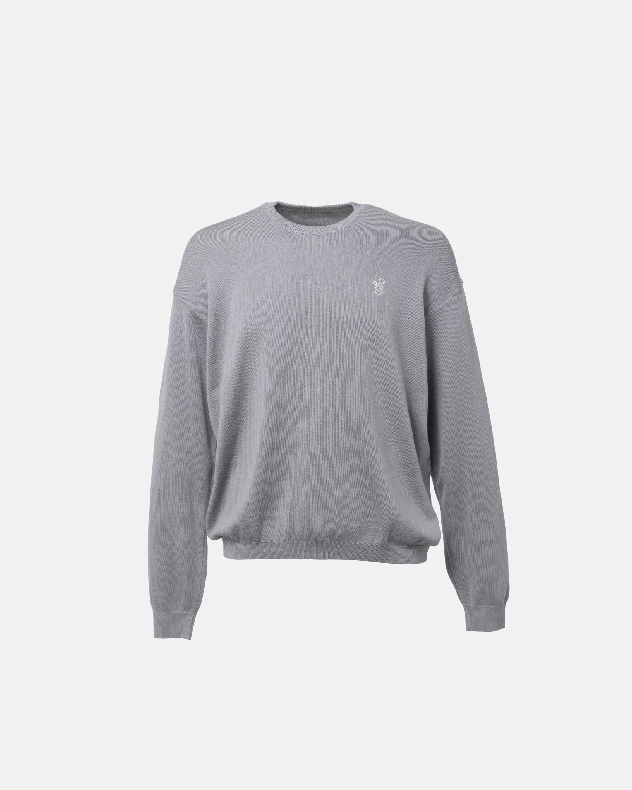 SimplyComplicated - SCRIPT KNIT L/S TEE - DARK GRAY – un