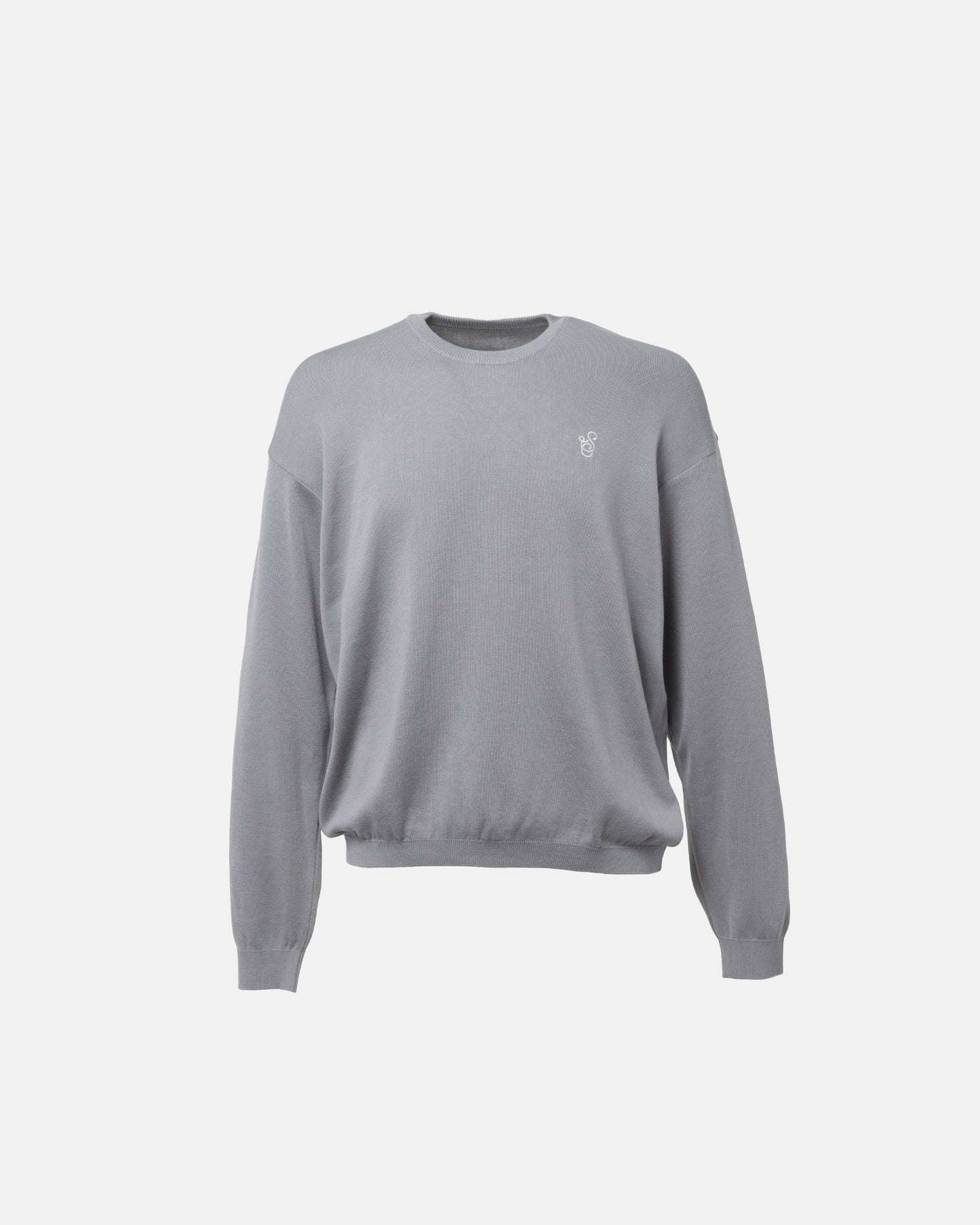 SimplyComplicated - SCRIPT KNIT L/S TEE - DARK GRAY
