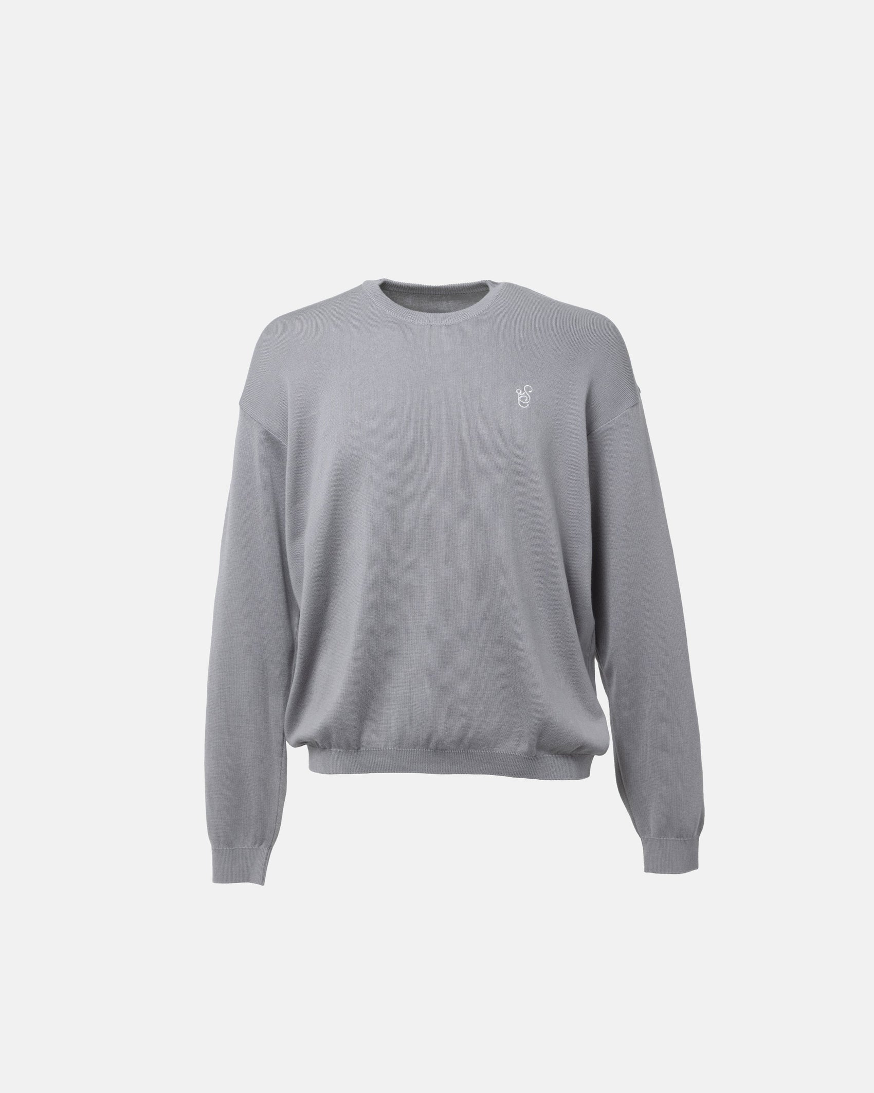 SimplyComplicated - SCRIPT KNIT L/S TEE - DARK GRAY