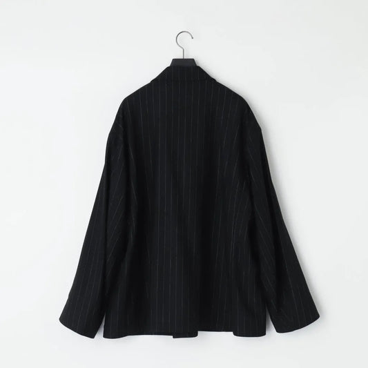KANEMASA PHIL. - 36G Wool Stripe Double Jacket - BLACK