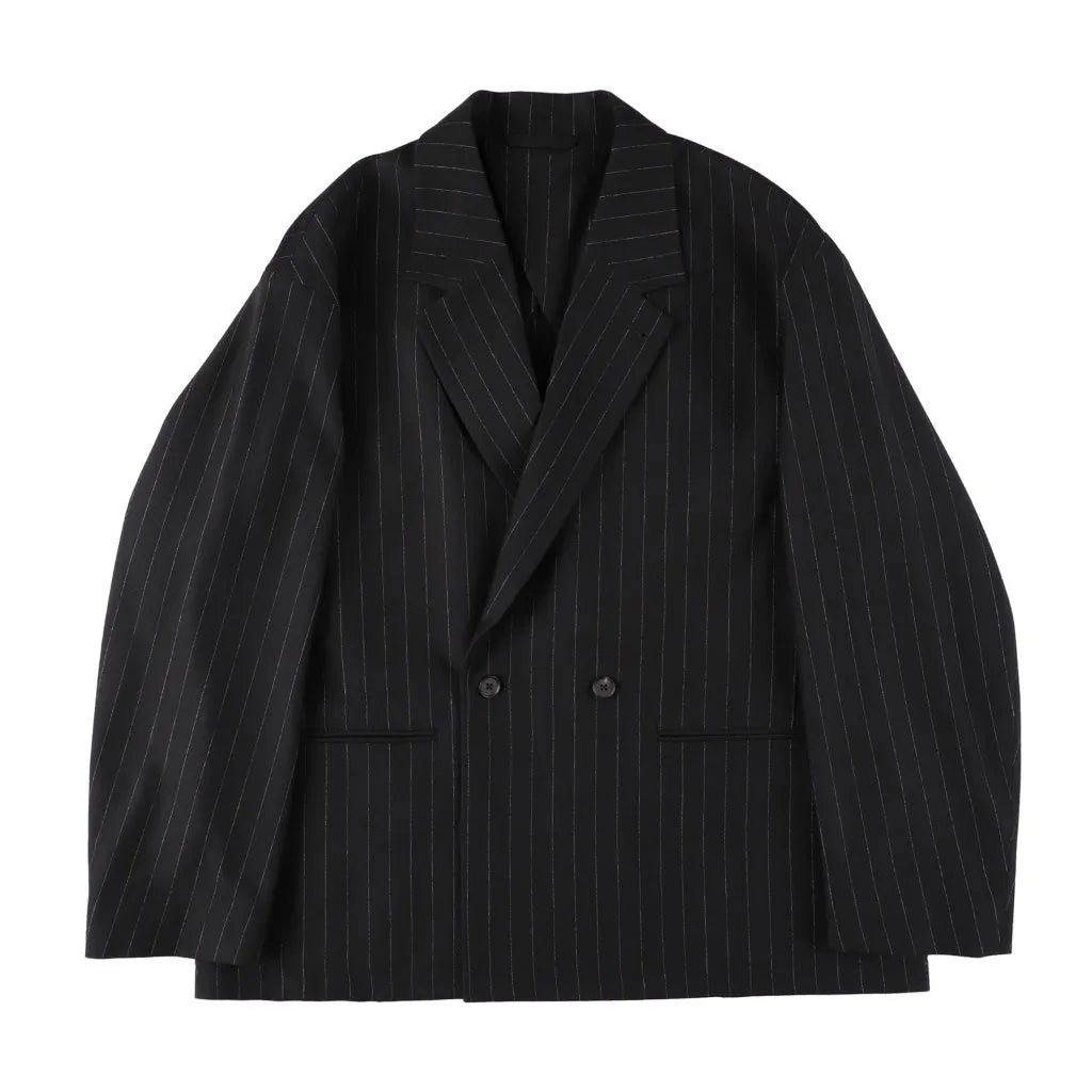 KANEMASA PHIL. - 36G Wool Stripe Double Jacket - BLACK