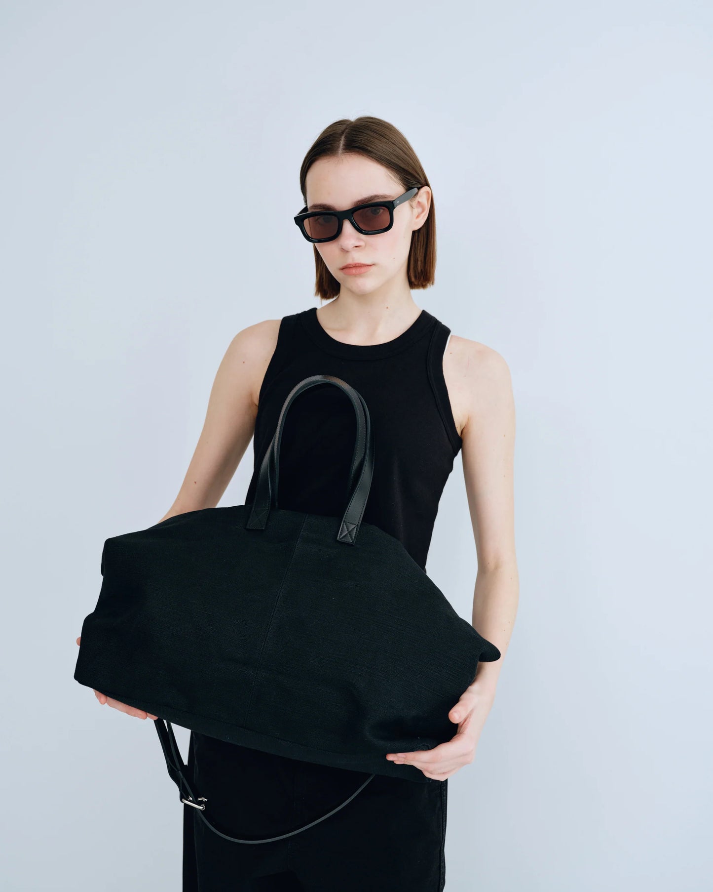 バッグ Simply Complicated JUTE CANVAS TOTE BAG SimplyComplicated JUTE CANVAS TOTE BAG BLACK – un
