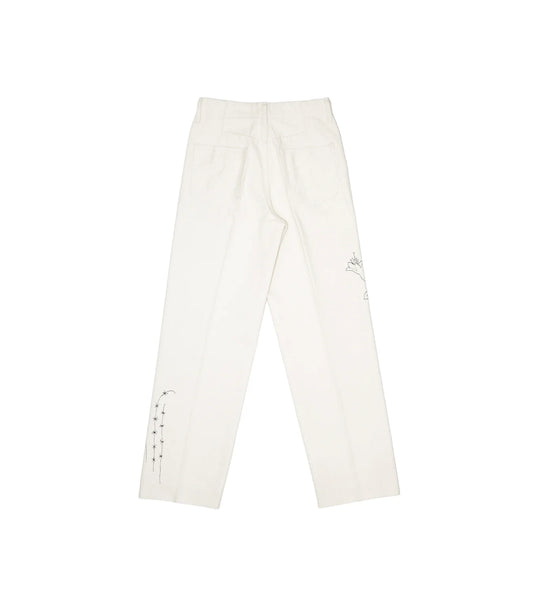 TANAKA - THE JEAN TROUSERS - WHITE(EMBROIDERY)