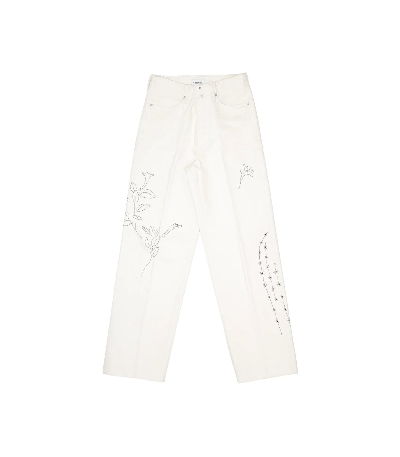 TANAKA - THE JEAN TROUSERS - WHITE(EMBROIDERY)