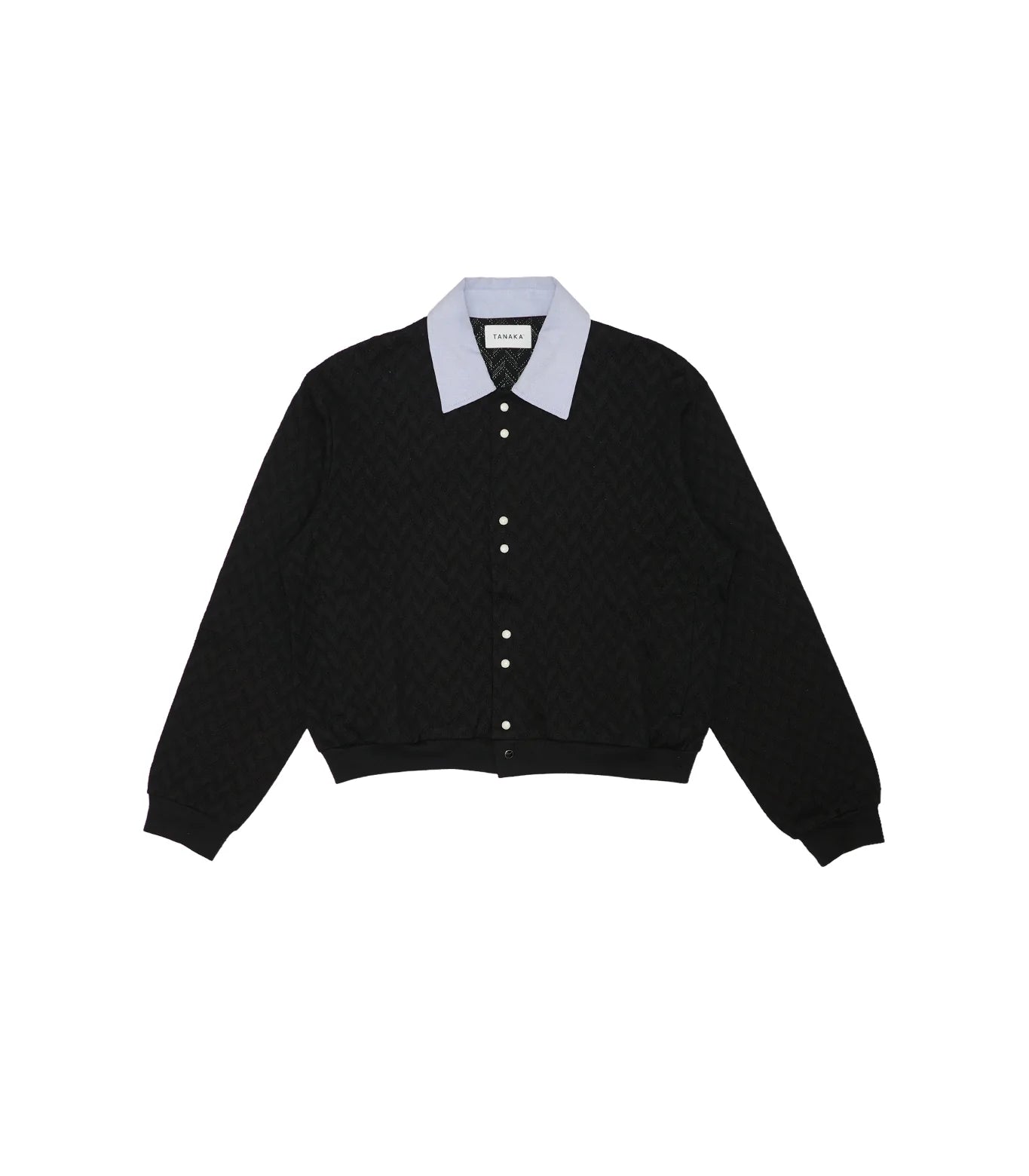 TANAKA - JERSEY CARDIGAN - BLACK HERRINGBONE