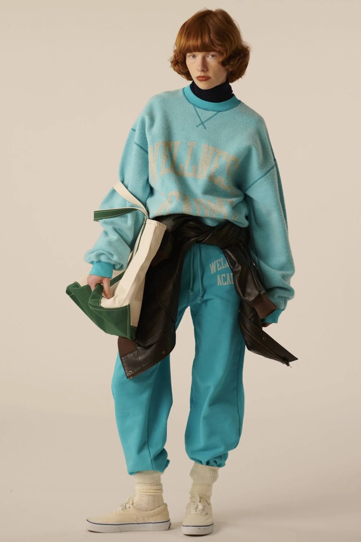 INSCRIRE - Loose Fit Reversible Sweat - TURQUOISE