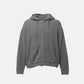 SimplyComplicated - WOOL TERRY KNIT ZIP HOODIE - DK.GRAY