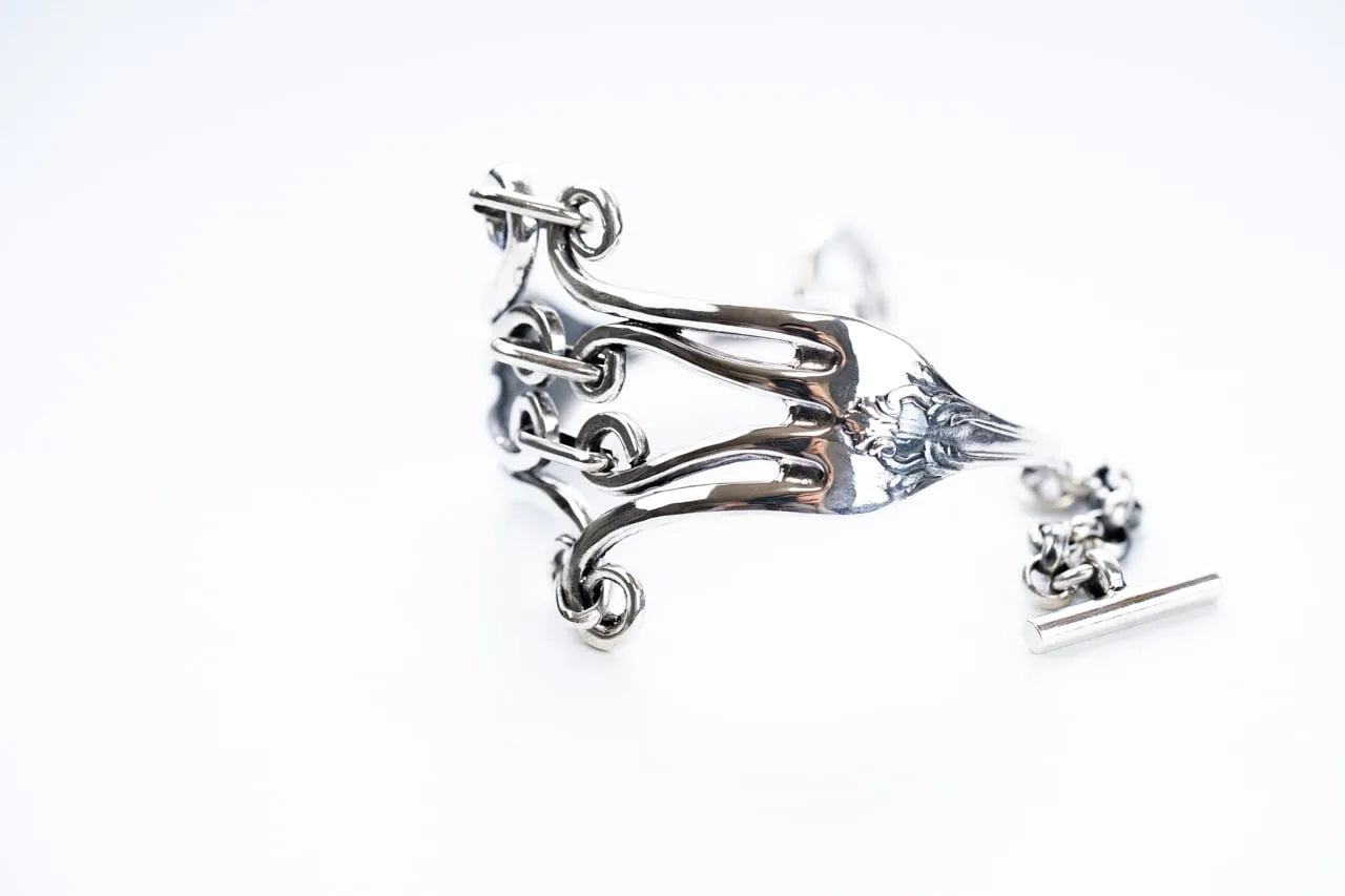 WAKAN SILVER SMITH - Double fork bracelet - SILVER
