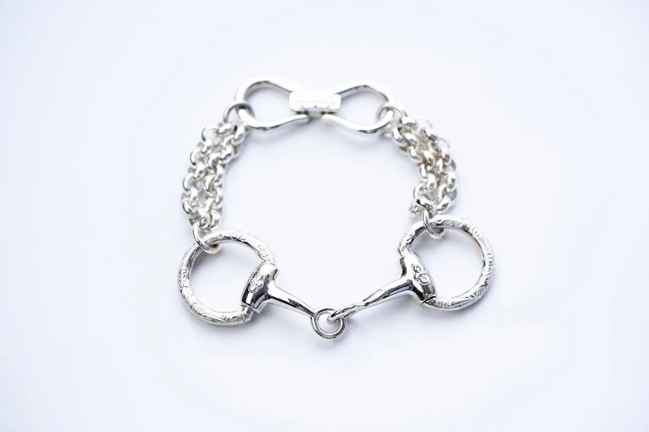 WAKAN SILVER SMITH - Horse bit bracelet L - SILVER