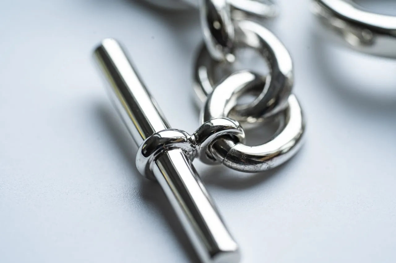 WAKAN SILVER SMITH - Hook connect bracelet gradually (XLARGE) - SILVER