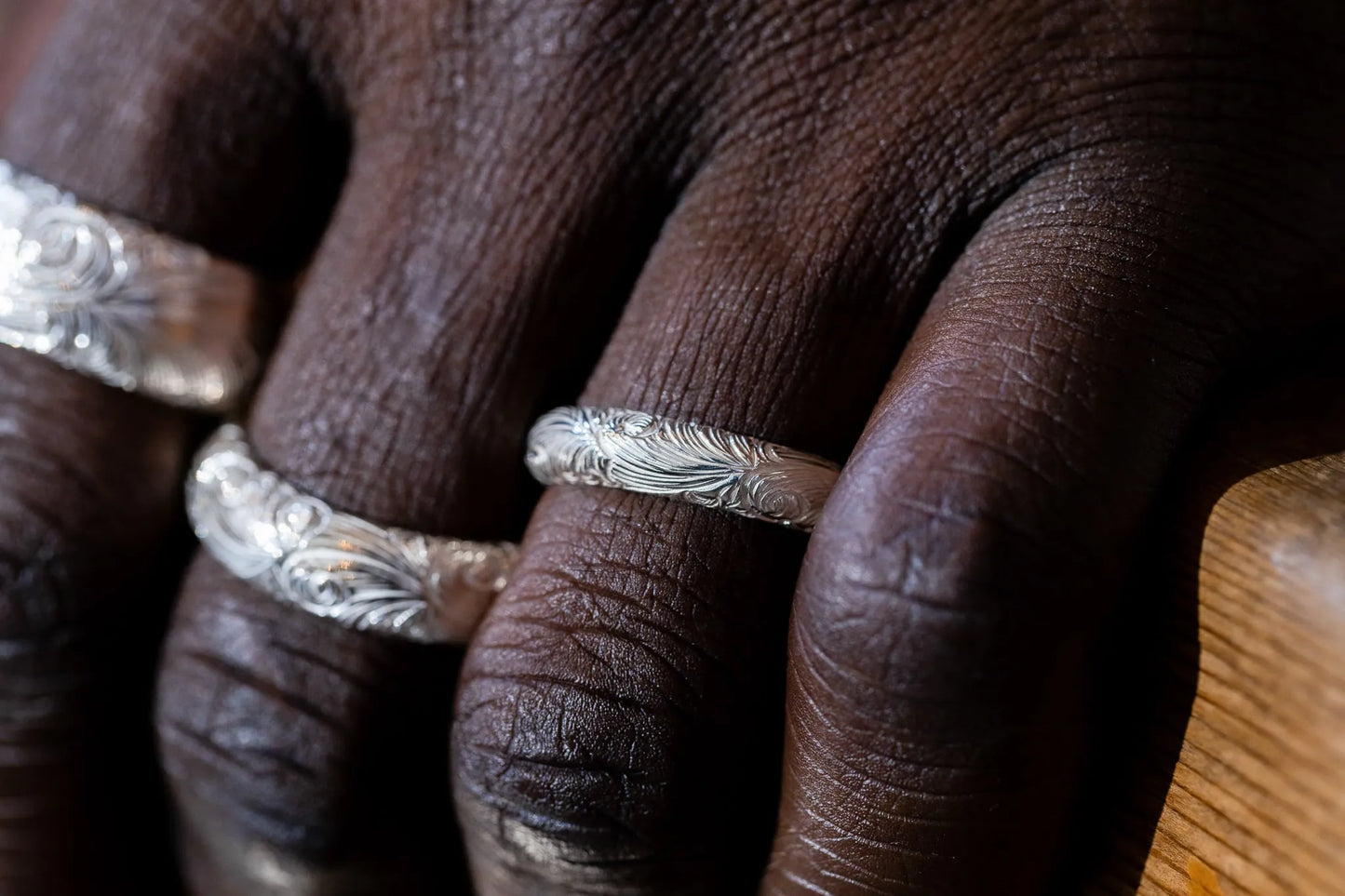 WAKAN SILVER SMITH - Arabesque half round ring S - SILVER