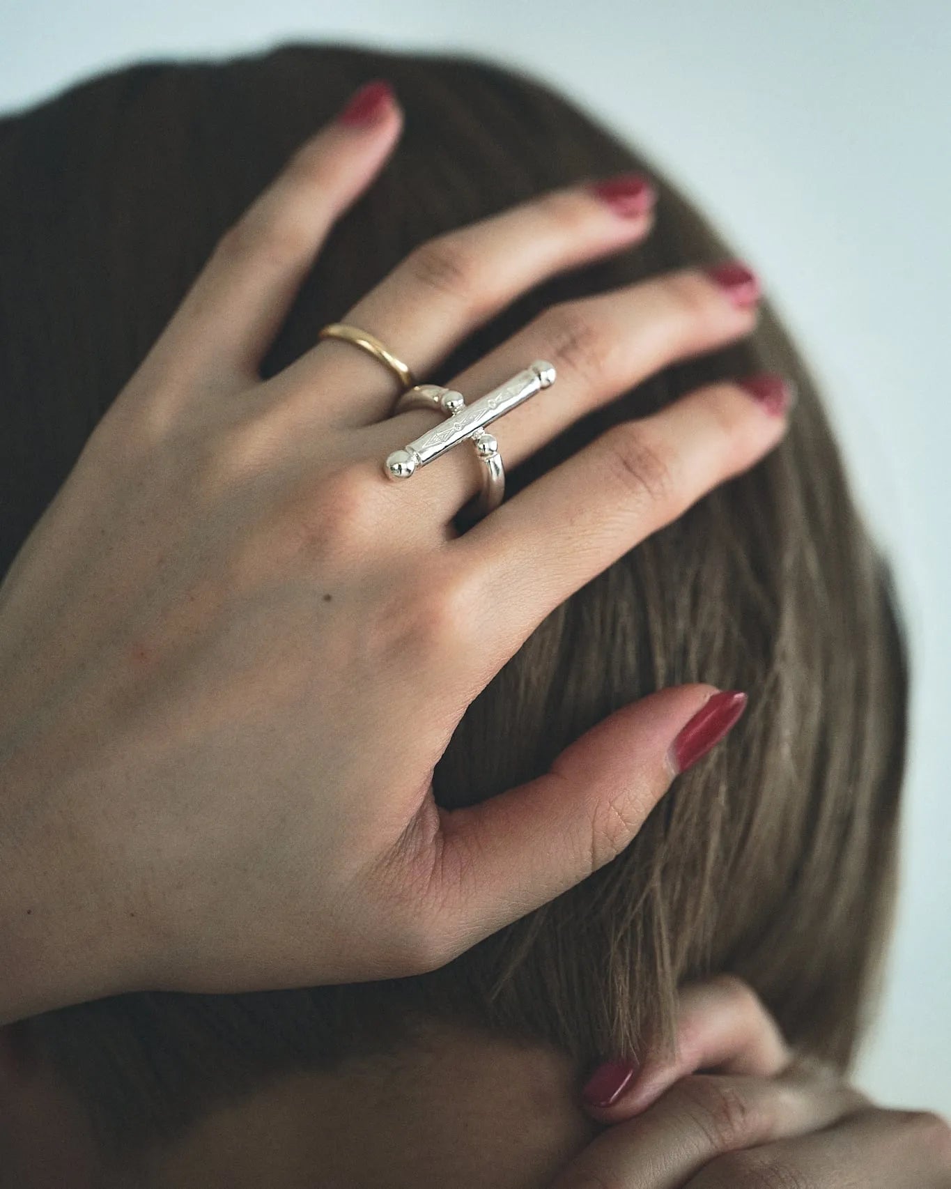 WAKAN SILVER SMITH - Breastplate Ring (Cross) - SILVER