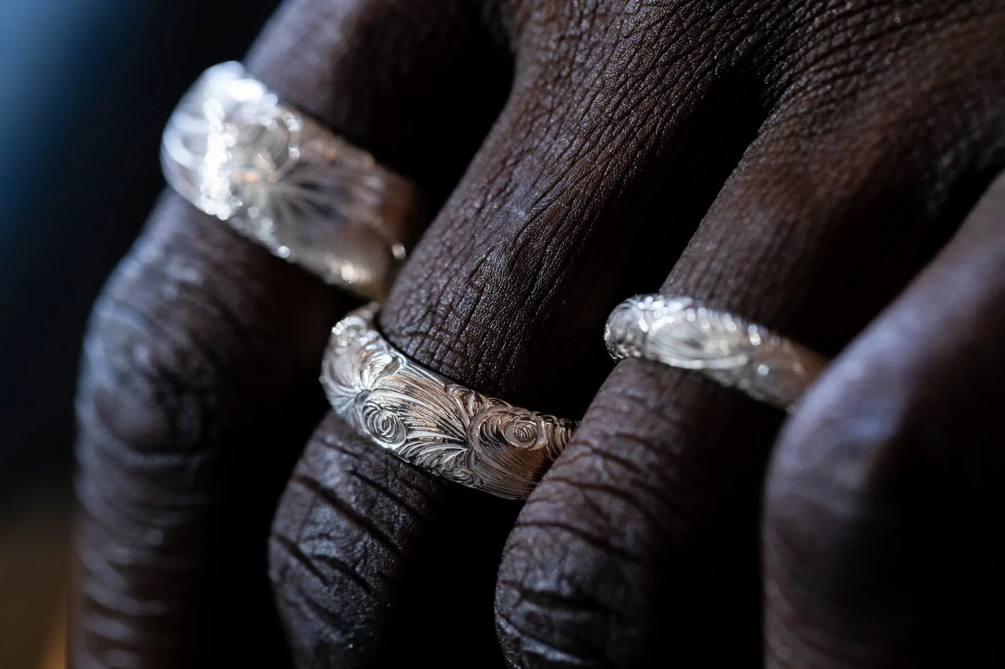 WAKAN SILVER SMITH - Arabesque half round ring M - SILVER