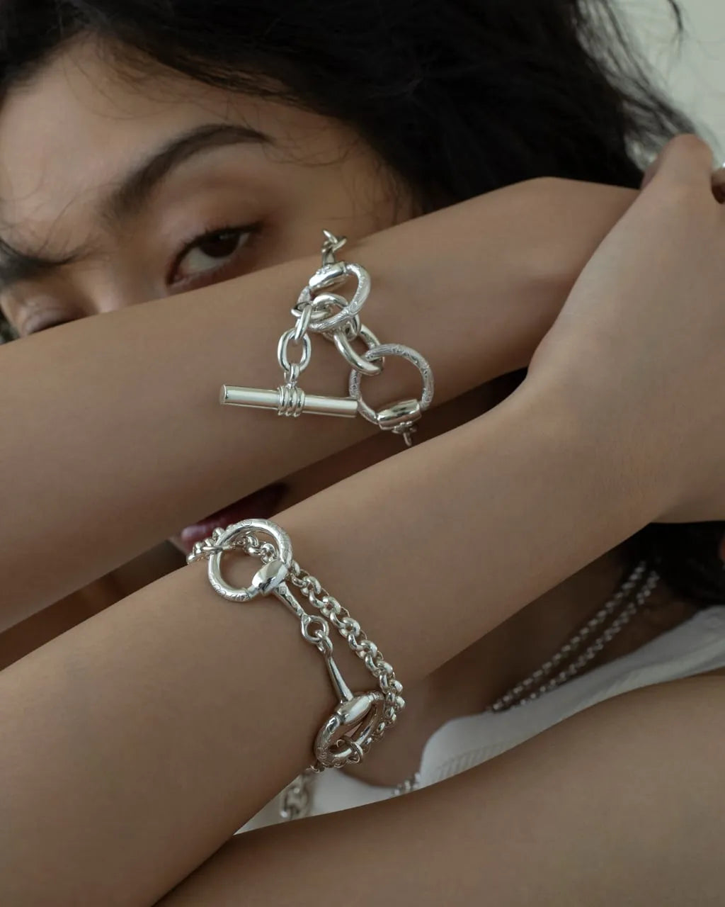 WAKAN SILVER SMITH - Horse bit bracelet (double) - SILVER