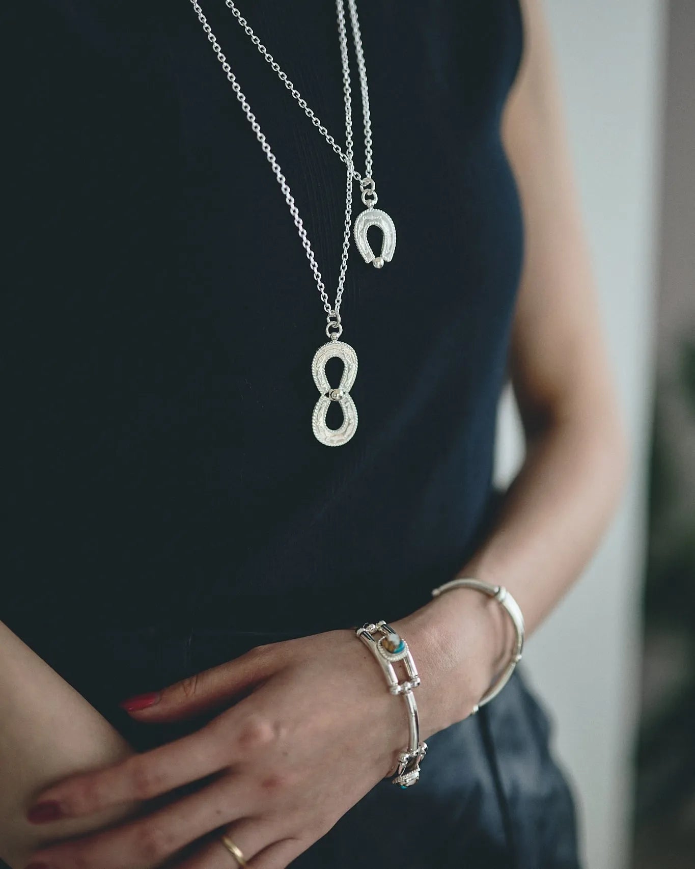 WAKAN SILVER SIMITH - Spirit Horseshoe necklace (double) - SILVER