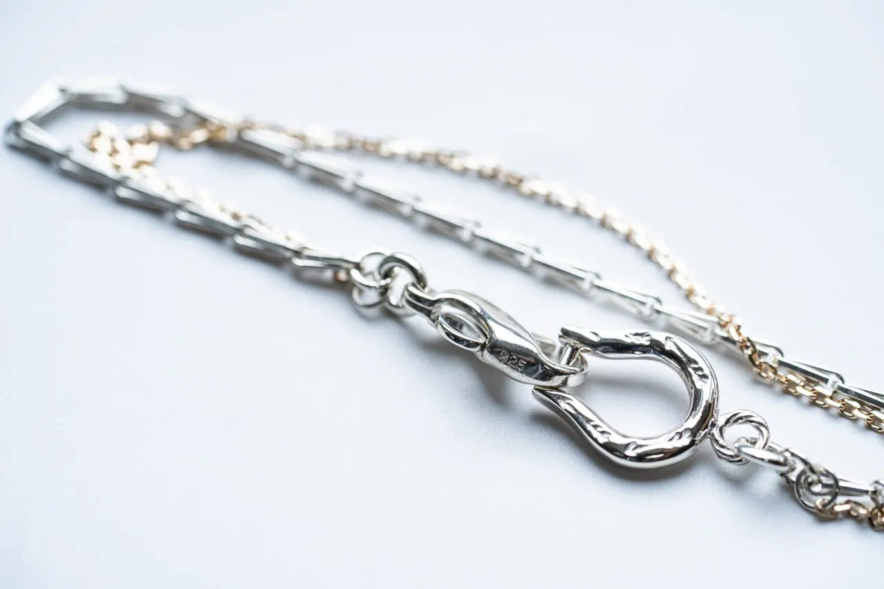 WAKAN SILVER SMITH - K10 Horse shoe combination bracelet (TYPE A) - SILVER