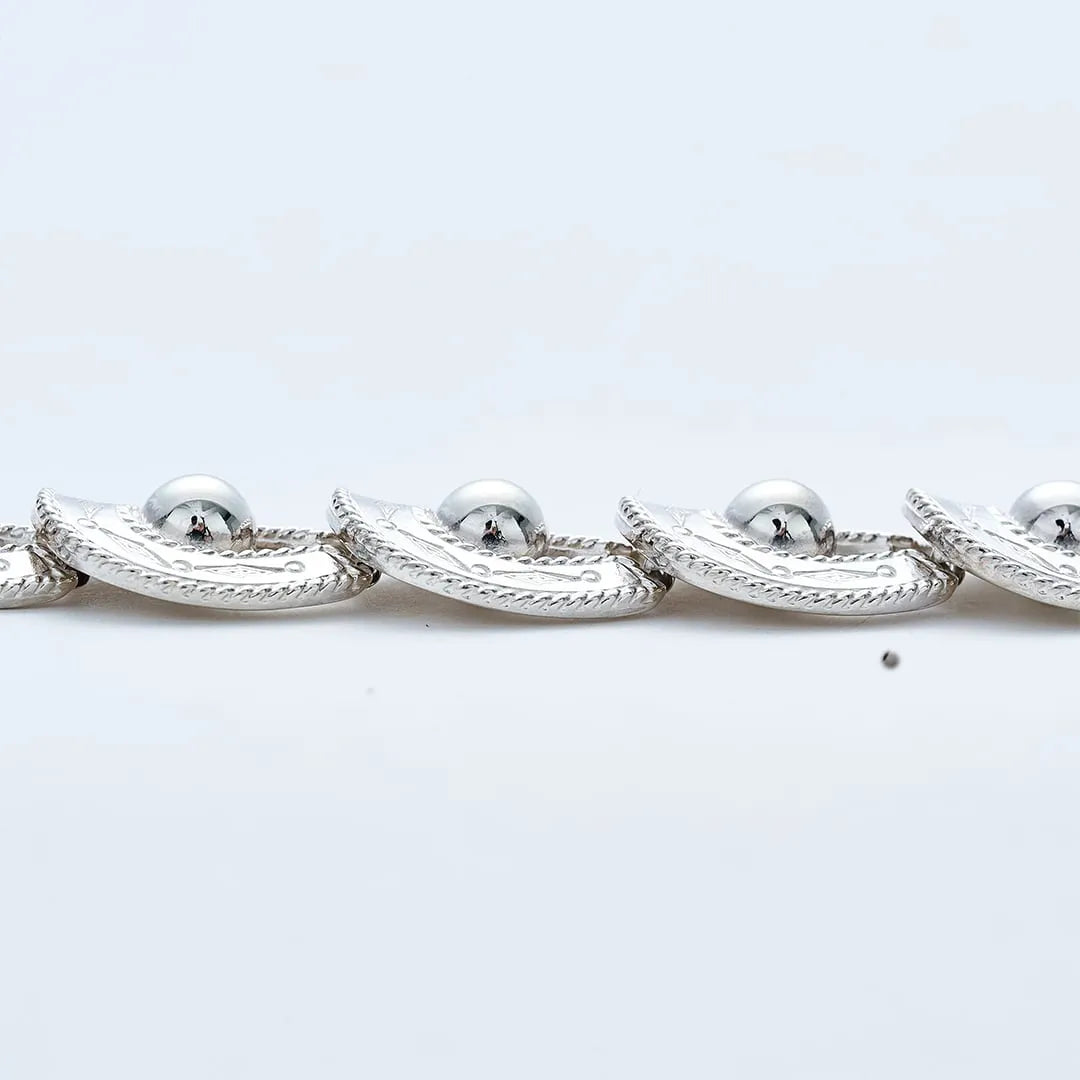 WAKAN SILVER SMITH - Spirit Horseshoe Bracelet (ALL beads) - SILVER