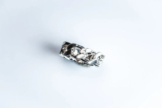 WAKAN SILVER SMITH - Gourmette(グルメット) Chain ring L - SILVER